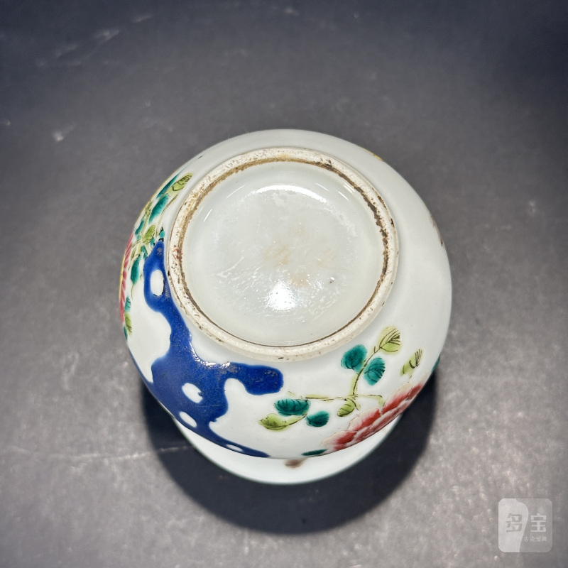 清 粉彩花鸟纹渣斗 - 图4